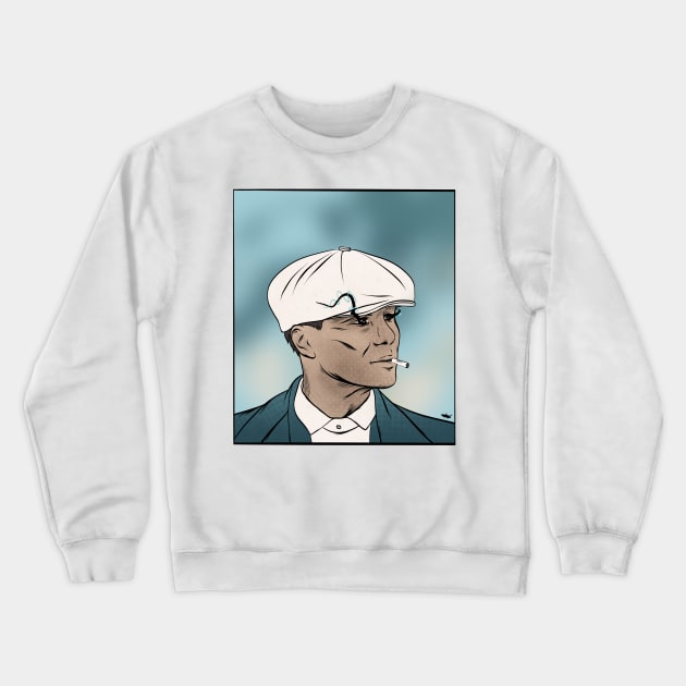 Thomas Shelby as a manga character Crewneck Sweatshirt by HoussinGui